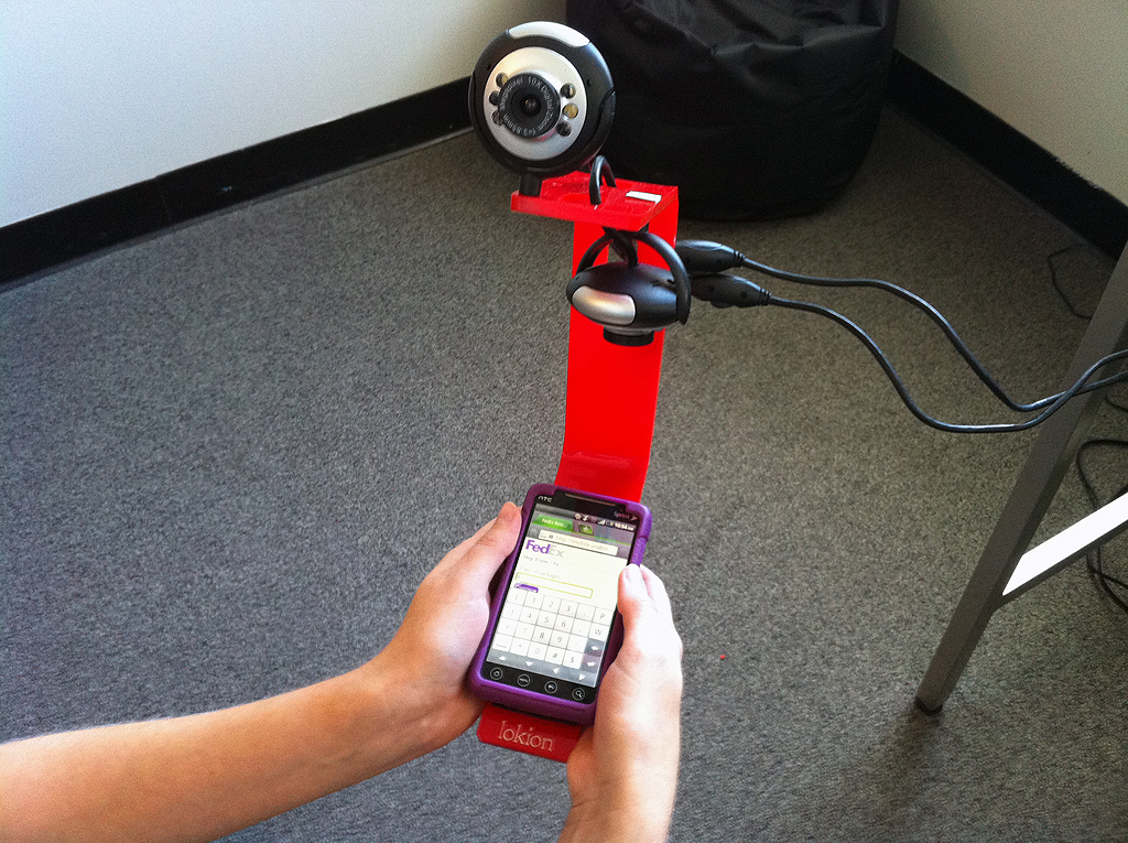 example of custom mobile device usability testing rigs