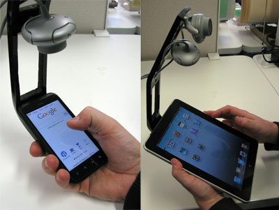 example of custom mobile device usability testing rigs